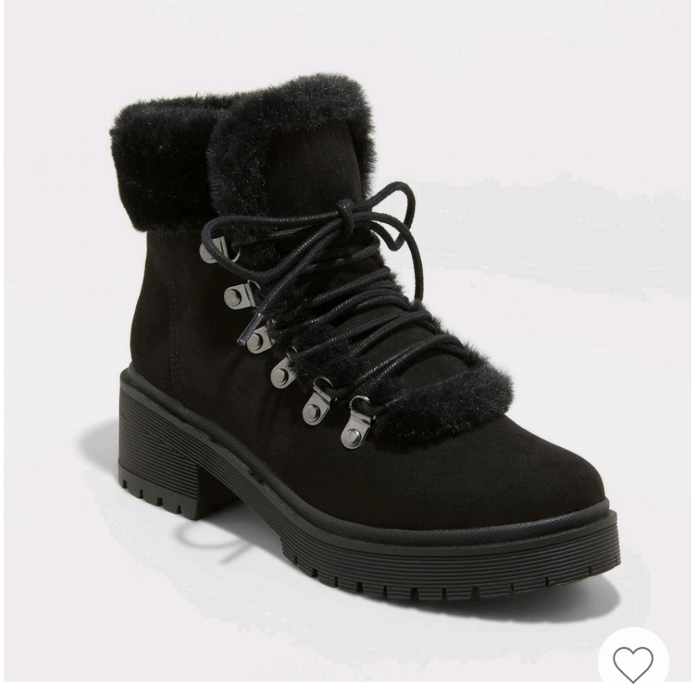 Faux fur hiking boots